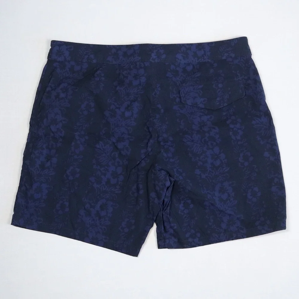 J.Crew Stretch Breaker Board‎ Shorts Mens 33 Navy Floral Print Swim Trunks 6.5